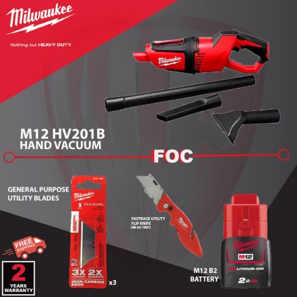 MILWAUKEE M12 Fuel Hand Vacuum M12 HV-0 EMEA (Bare Tool) + F.O.C